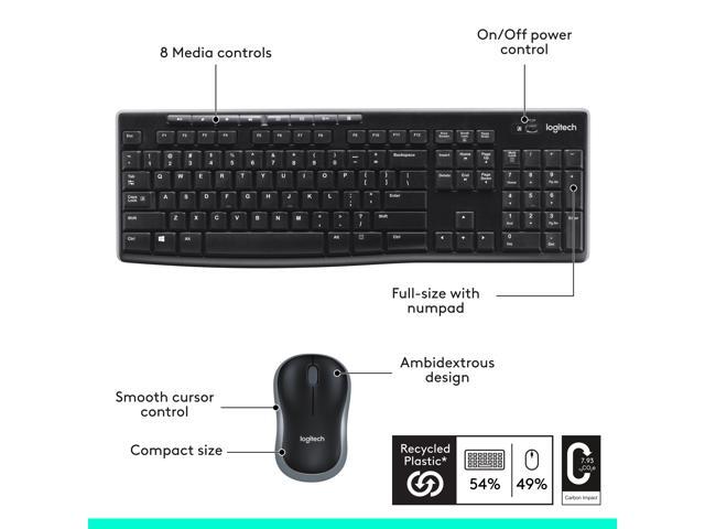 Logitech MK270 Wireless Keyboard & Mouse Combo (Black) - image 3