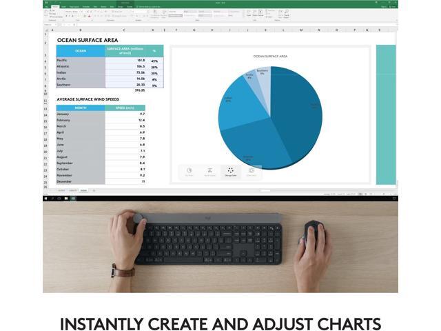 Logitech Craft Advanced Wireless Keyboard with Creative Input Dial and Backlit Keys, Dark grey and aluminum