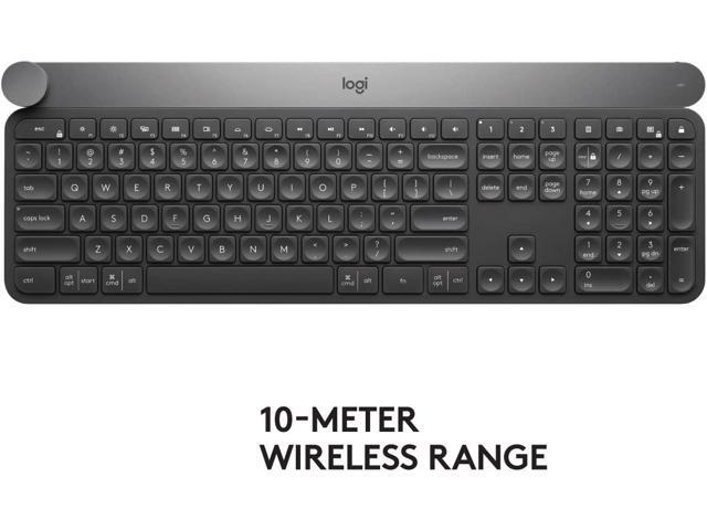 Logitech Craft Advanced Wireless Keyboard with Creative Input Dial and Backlit Keys, Dark grey and aluminum