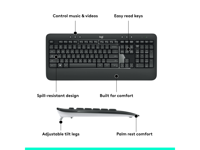 Logitech MK540 Advanced Wireless Mouse and Keyboard Bundle - image 6