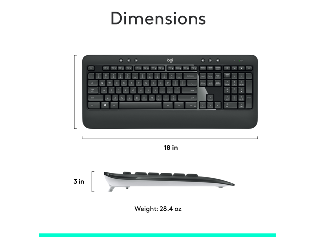 Logitech MK540 Advanced Wireless Mouse and Keyboard Bundle - image 7