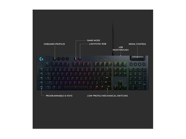 Logitech - G815 LIGHTSYNC Full-size Wired Mechanical GL Tactile Switch Gaming Keyboard with RGB Backlighting - Carbon - image 10