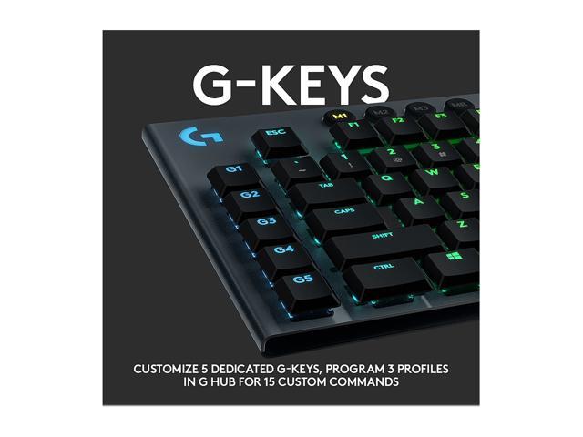 Logitech - G815 LIGHTSYNC Full-size Wired Mechanical GL Tactile Switch Gaming Keyboard with RGB Backlighting - Carbon - image 11