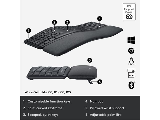 Logitech ERGO K860 Wireless Split Ergonomic Keyboard - image 7