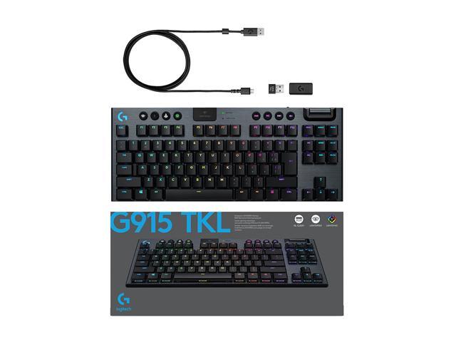 Logitech G915 TKL Tenkeyless Lightspeed Wireless RGB Mechanical Gaming Keyboard, Low Profile Switch Options, LIGHTSYNC RGB, Advanced Wireless and...