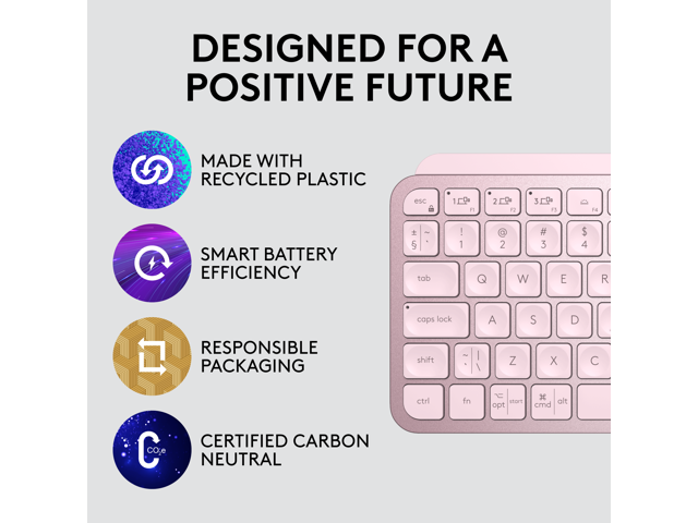 Logitech MX Keys Mini Minimalist Wireless Illuminated Keyboard, Compact, Bluetooth, Backlit, USB-C, Compatible with Apple macOS, iOS, Windows,...