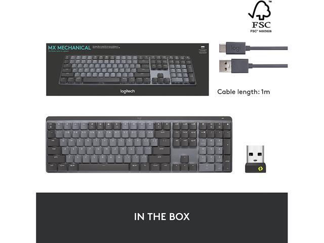 Logitech - MX Mechanical Full size Wireless Mechanical Linear Switch Keyboard for Windows/macOS with Backlit Keys - Graphite - image 3