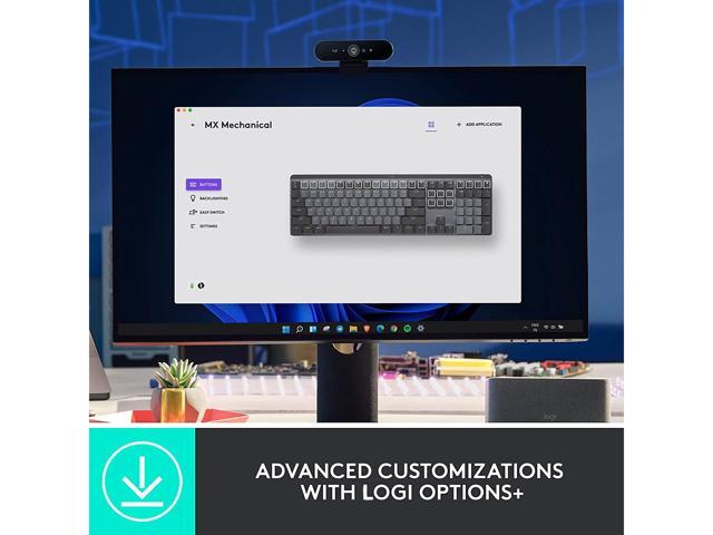 Logitech - MX Mechanical Full size Wireless Mechanical Linear Switch Keyboard for Windows/macOS with Backlit Keys - Graphite - image 7