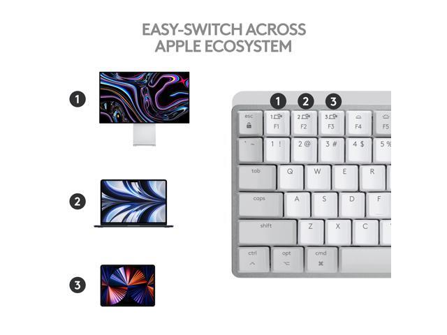 Open Box - Logitech MX Mechanical Mini for Mac Wireless Illuminated Keyboard, Low-Profile Performance Switches, Tactile Quiet Keys, Backlit,...