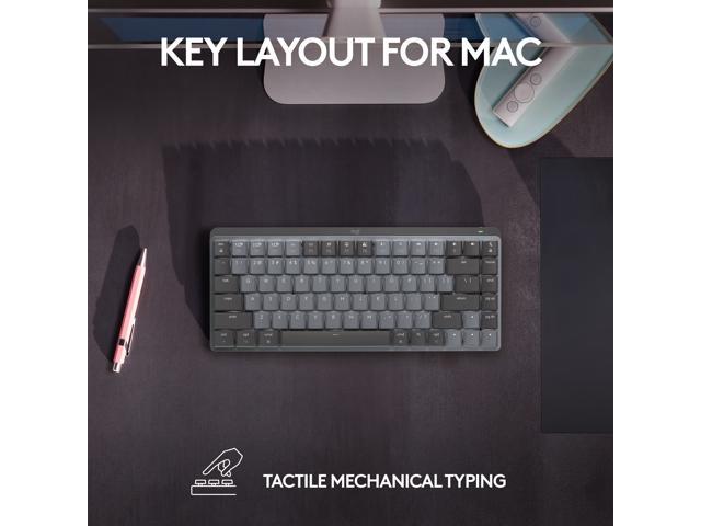 Logitech MX Mechanical Mini for Mac Wireless Illuminated Keyboard, Low-Profile Performance Switches, Tactile Quiet Keys, Backlit, Bluetooth, USB-C,...