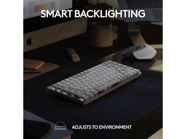 Logitech MX Mechanical Mini for Mac Wireless Illuminated Keyboard, Low-Profile Performance Switches, Tactile Quiet Keys, Backlit, Bluetooth, USB-C,...