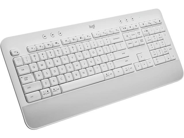 Logitech Signature K650 Comfort Full-Size Wireless Keyboard with Wrist Rest, BLE Bluetooth or Logi Bolt USB Receiver, Deep-Cushioned Keys, Numpad.
