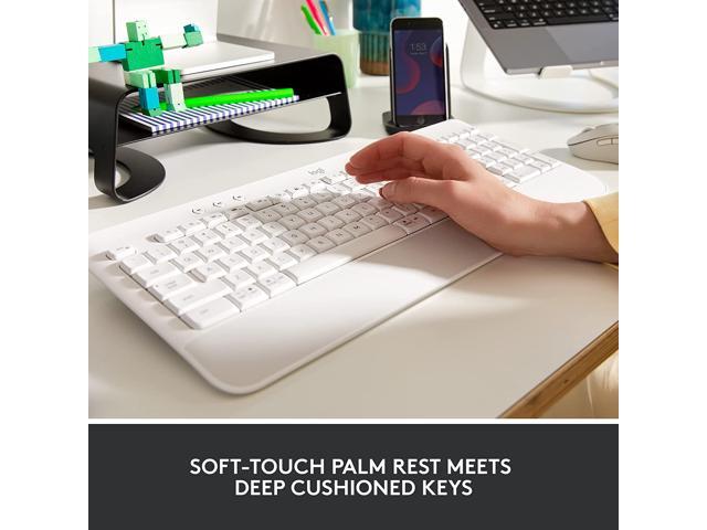 Logitech Signature K650 Comfort Full-Size Wireless Keyboard with Wrist Rest, BLE Bluetooth or Logi Bolt USB Receiver, Deep-Cushioned Keys, Numpad,...