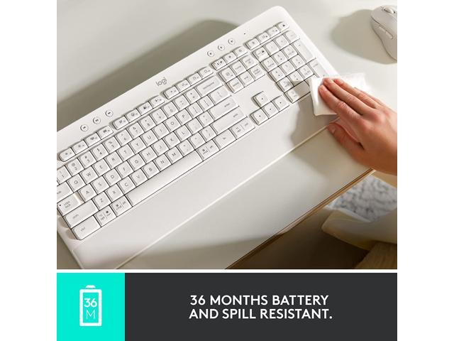 Logitech Signature K650 Comfort Full-Size Wireless Keyboard with Wrist Rest, BLE Bluetooth or Logi Bolt USB Receiver, Deep-Cushioned Keys, Numpad,...