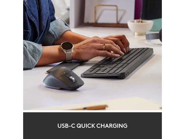 Logitech - MX Keys Combo for Business Full-size Wireless Scissor Keyboard and Mouse Bundle for Windows/Mac/Chrome/Linux - Graphite - image 7