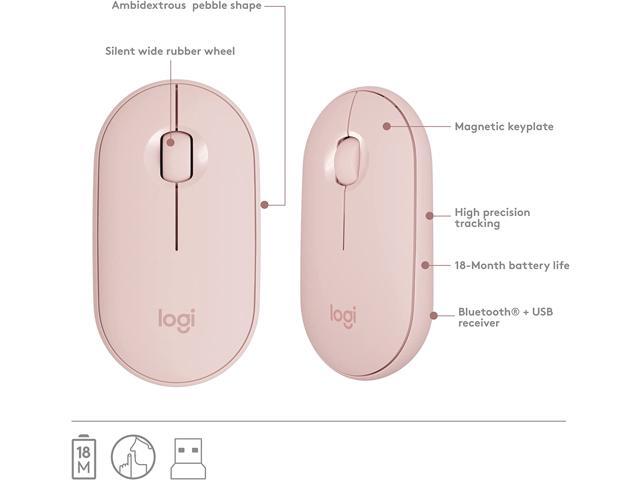 Logitech - MK470 Full-size Wireless Scissor Keyboard and Mouse Bundle for Windows with Quiet clicks - Rose - image 3