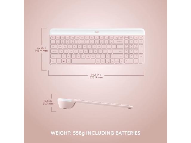 Logitech - MK470 Full-size Wireless Scissor Keyboard and Mouse Bundle for Windows with Quiet clicks - Rose - image 4