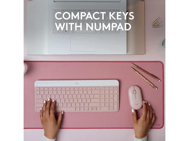 Logitech - MK470 Full-size Wireless Scissor Keyboard and Mouse Bundle for Windows with Quiet clicks - Rose - image 6