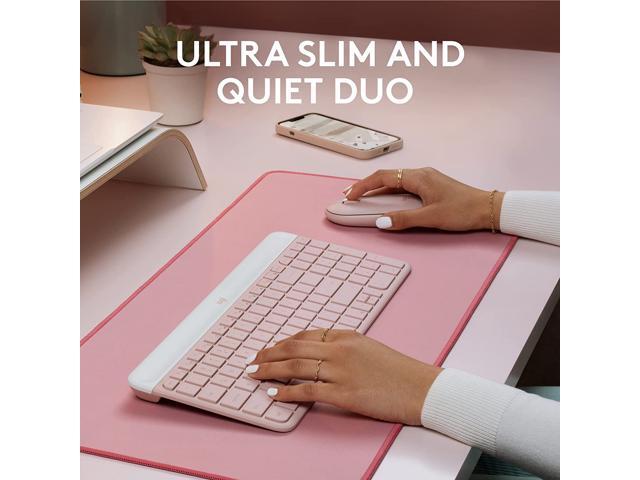 Logitech - MK470 Full-size Wireless Scissor Keyboard and Mouse Bundle for Windows with Quiet clicks - Rose - image 7