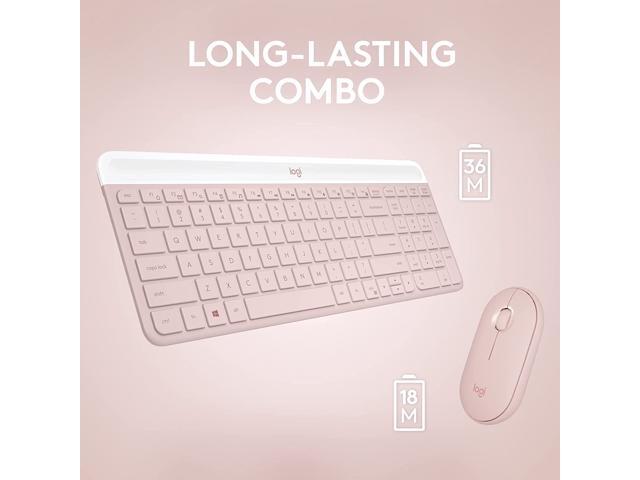 Logitech - MK470 Full-size Wireless Scissor Keyboard and Mouse Bundle for Windows with Quiet clicks - Rose - image 9