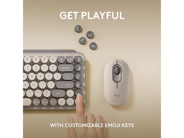 Logitech POP Keys Mechanical Wireless Keyboard with Customizable Emoji Keys, Durable Compact Design, Bluetooth or USB Connectivity, Multi-Device,...