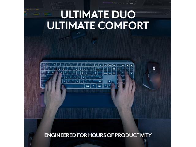 Logitech - MX Keys S Combo Advanced Full-size Wireless Scissor Keyboard and Mouse Bundle with Palm-rest - Black - image 5