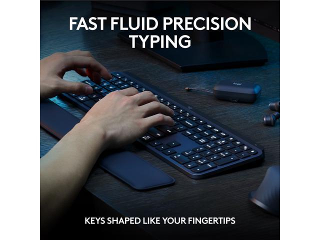 Logitech - MX Keys S Combo Advanced Full-size Wireless Scissor Keyboard and Mouse Bundle with Palm-rest - Black - image 6