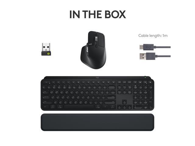 Logitech - MX Keys S Combo Advanced Full-size Wireless Scissor Keyboard and Mouse Bundle with Palm-rest - Black - image 12