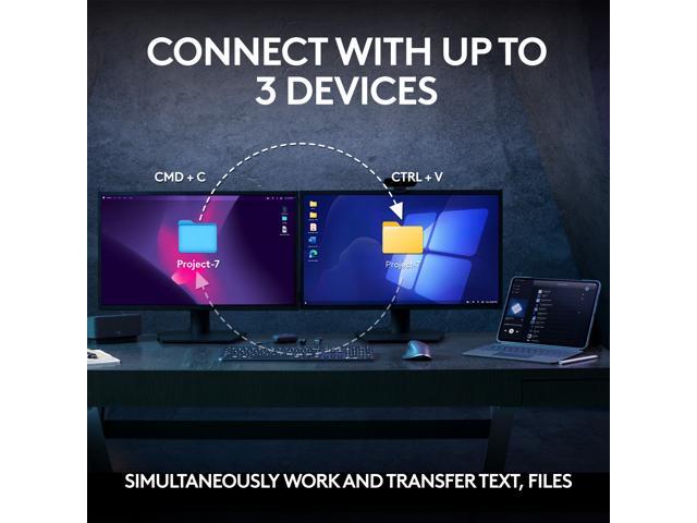 Logitech - MX Keys S Combo Advanced Full-size Wireless Scissor Keyboard and Mouse Bundle with Palm-rest - Black - image 9