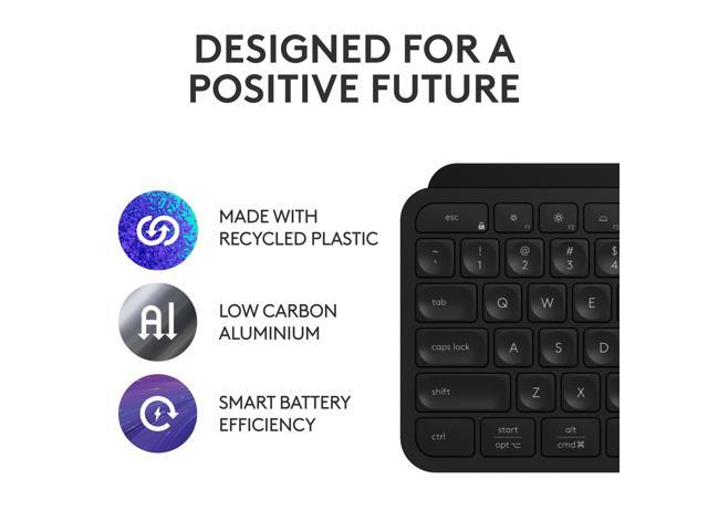 Logitech - MX Keys S Universal Full-size Wireless Scissor Keyboard for PC and Mac with Backlit keys - Black - image 2