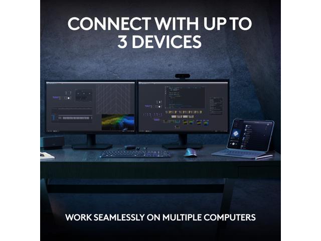 Logitech - MX Keys S Universal Full-size Wireless Scissor Keyboard for PC and Mac with Backlit keys - Black - image 5