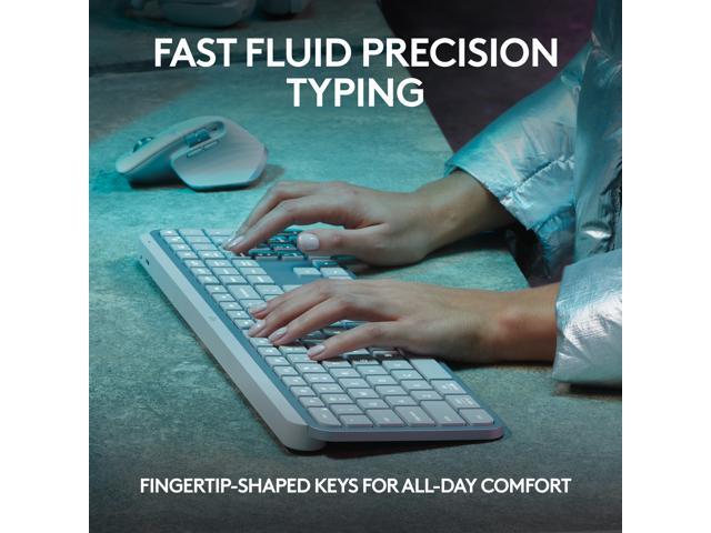 Logitech - MX Keys S Universal Full-size Wireless Scissor Keyboard for PC and Mac with Backlit keys - Pale Gray - image 2