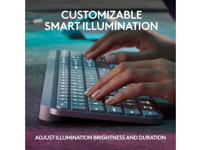 Logitech - MX Keys S Universal Full-size Wireless Scissor Keyboard for PC and Mac with Backlit keys - Pale Gray - image 4