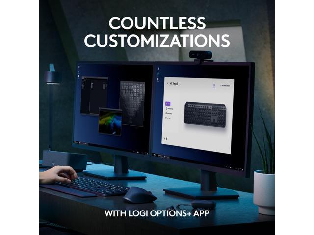 Logitech - MX Keys S Universal Full-size Wireless Scissor Keyboard for PC and Mac with Backlit keys - Pale Gray - image 7