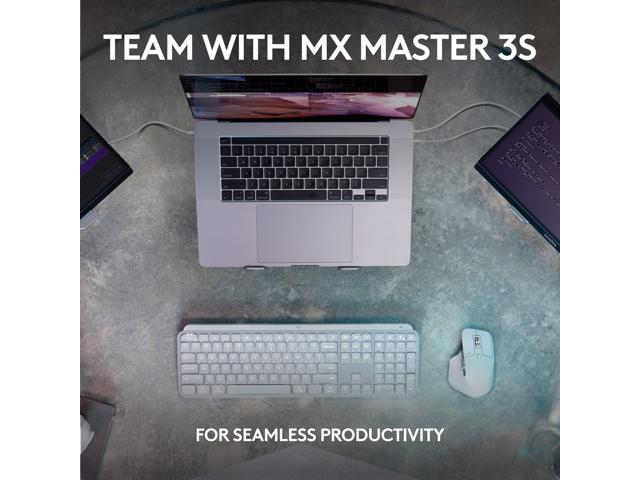 Logitech - MX Keys S Universal Full-size Wireless Scissor Keyboard for PC and Mac with Backlit keys - Pale Gray - image 8