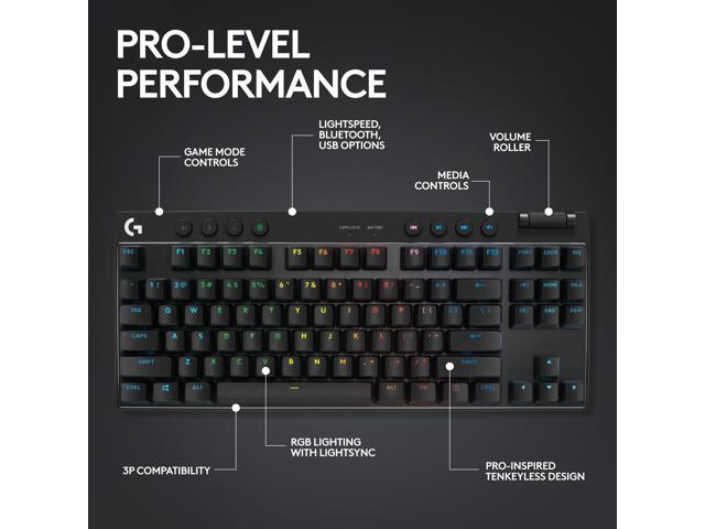 Logitech - PRO X TKL LIGHTSPEED Wireless Mechanical Tactile Switch Gaming Keyboard with LIGHTSYNC RGB for PC - Black - image 6