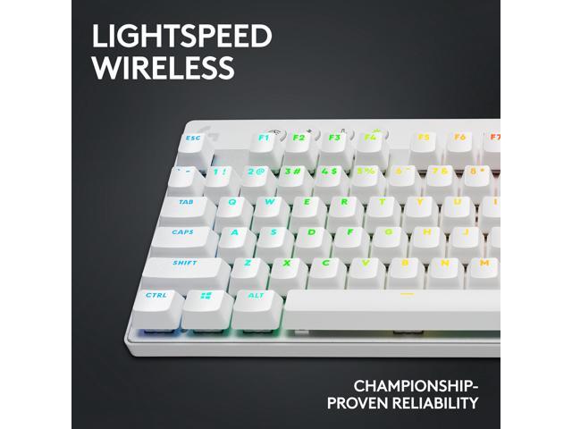 Logitech - PRO X TKL LIGHTSPEED Wireless Mechanical Tactile Switch Gaming Keyboard with LIGHTSYNC RGB for PC - White - image 4