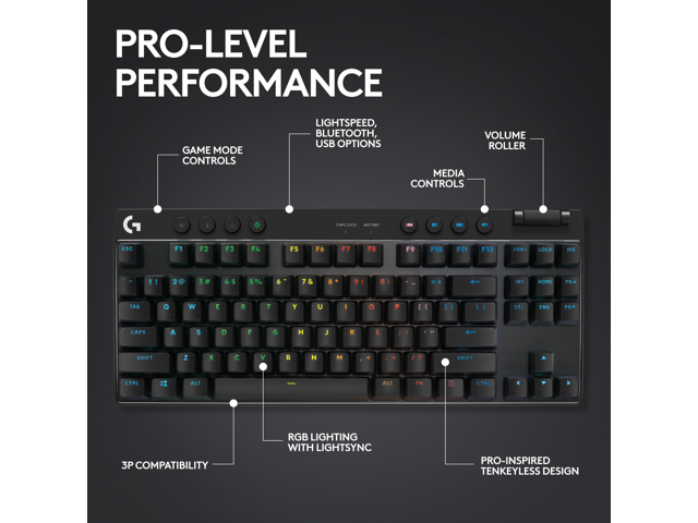 Logitech - PRO X TKL LIGHTSPEED Wireless Mechanical Linear Switch Gaming Keyboard with LIGHTSYNC RGB for PC - Black - image 6