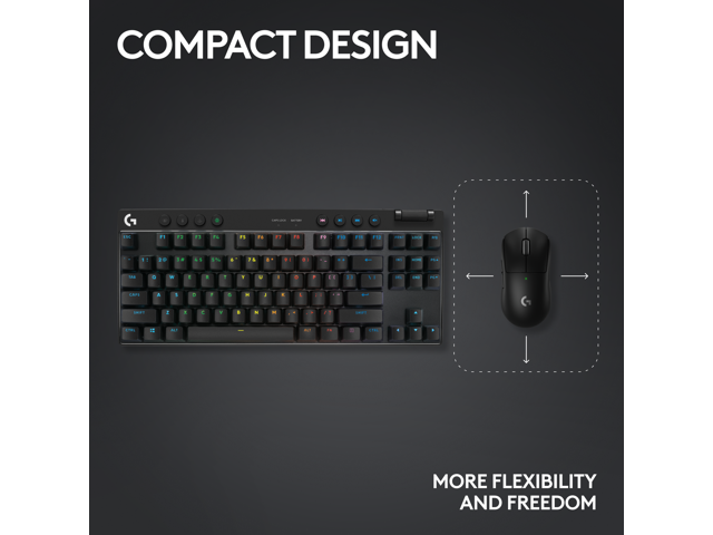 Logitech - PRO X TKL LIGHTSPEED Wireless Mechanical Linear Switch Gaming Keyboard with LIGHTSYNC RGB for PC - Black - image 8