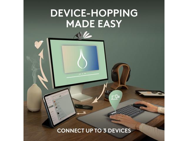 Logitech - Pebble Keys 2 Slim TKL Wireless Scissor Keyboard for Windows, macOS, iPadOS, Chrome - Graphite - image 6