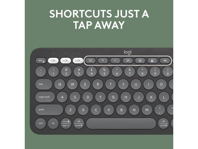 Logitech - Pebble Keys 2 Slim TKL Wireless Scissor Keyboard for Windows, macOS, iPadOS, Chrome - Graphite - image 3