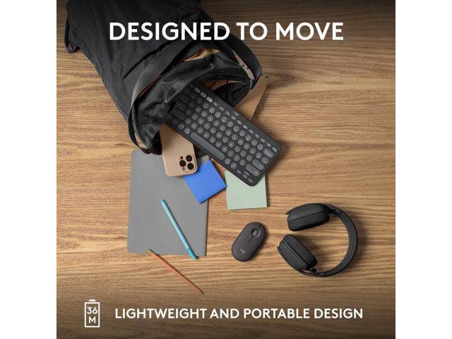Logitech - Pebble Keys 2 Slim TKL Wireless Scissor Keyboard for Windows, macOS, iPadOS, Chrome - Graphite - image 9