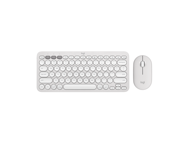 Logitech Pebble 2 Combo Wireless Keyboard And Mouse, Tonal White