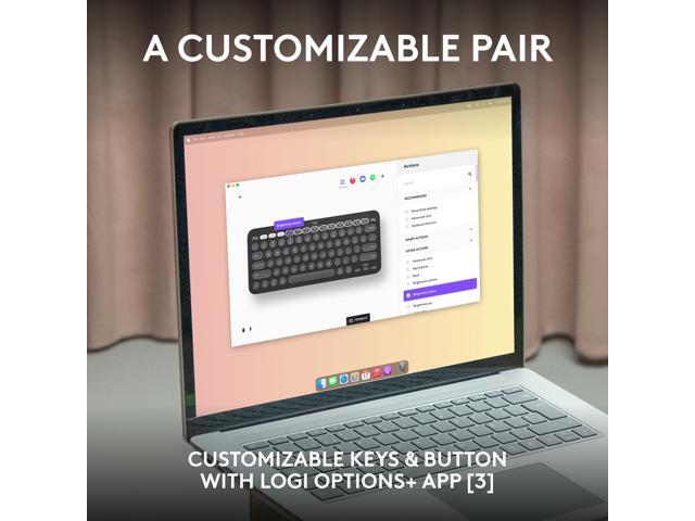 Logitech Pebble 2 Combo for Mac, Wireless Keyboard and Mouse, Slim, Quiet and Portable, Customizable, Bluetooth Mouse and Keyboard, Easy-Switch,...