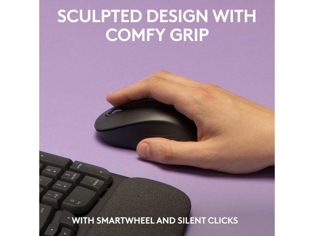 Logitech - Wave Keys MK670 Combo Ergonomic Wireless Membrane Keyboard and Mouse Bundle for PC/Mac with Integrated Palm-rest - Graphite - image 5