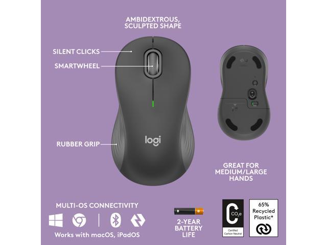 Logitech - Wave Keys MK670 Combo Ergonomic Wireless Membrane Keyboard and Mouse Bundle for PC/Mac with Integrated Palm-rest - Graphite - image 7