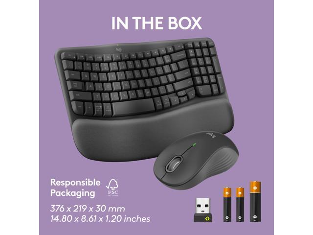 Logitech - Wave Keys MK670 Combo Ergonomic Wireless Membrane Keyboard and Mouse Bundle for PC/Mac with Integrated Palm-rest - Graphite - image 10