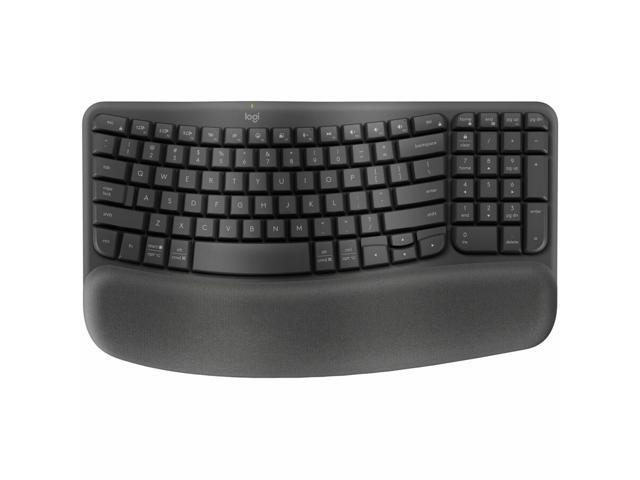 Logitech Wave Keys Wireless Ergonomic Keyboard with Cushioned Palm Rest, Comfortable Natural Typing, Easy-Switch, Bluetooth, Logi Bolt Receiver,...