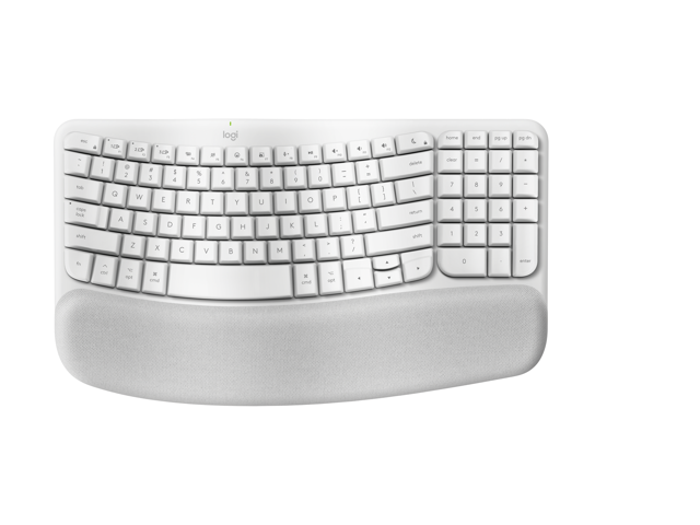 Logitech Wave Keys for Mac, Wireless Ergonomic Keyboard with Cushioned Palm Rest, Comfortable Natural Typing, Bluetooth Keyboard, Easy-Switch,...