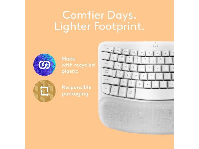 Logitech Wave Keys for Mac, Wireless Ergonomic Keyboard with Cushioned Palm Rest, Comfortable Natural Typing, Bluetooth Keyboard, Easy-Switch,...